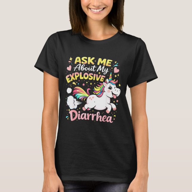 T-shirt Ask about explosive diarrhea funny poop meme (Devant)