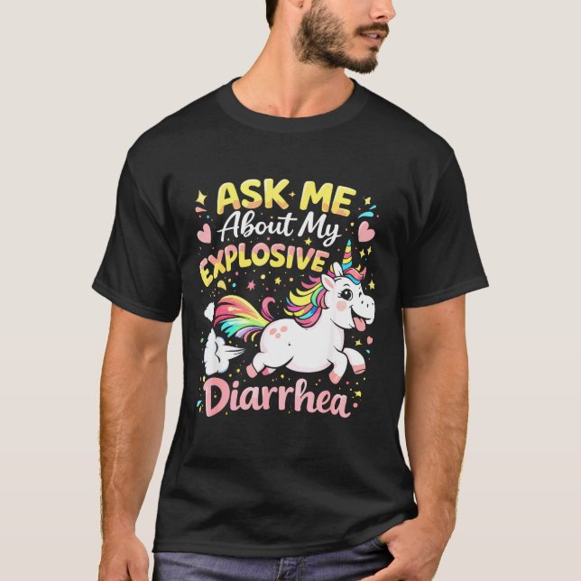 T-shirt Ask about explosive diarrhea funny poop meme (Devant)