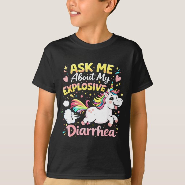 T-shirt Ask about explosive diarrhea funny poop meme (Devant)