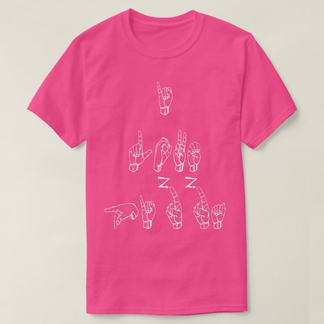 T-shirt ASL American Sign Language I Love Pizza T (Design devant)