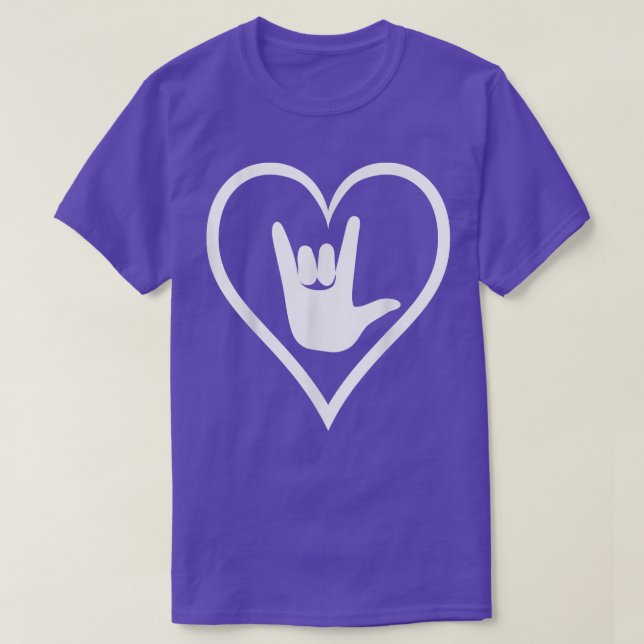 T-shirt ASL American Sign Language Je t'aime T New Colo (Design devant)