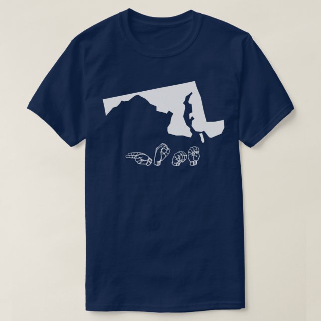 T-shirt ASL American Sign Language Maryland T (Design devant)