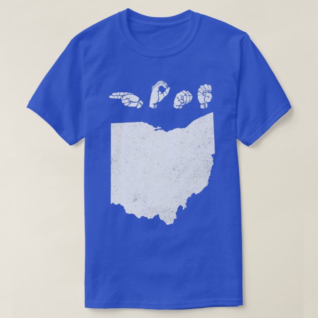 T-shirt ASL American Sign Language Ohio Home T (Design devant)