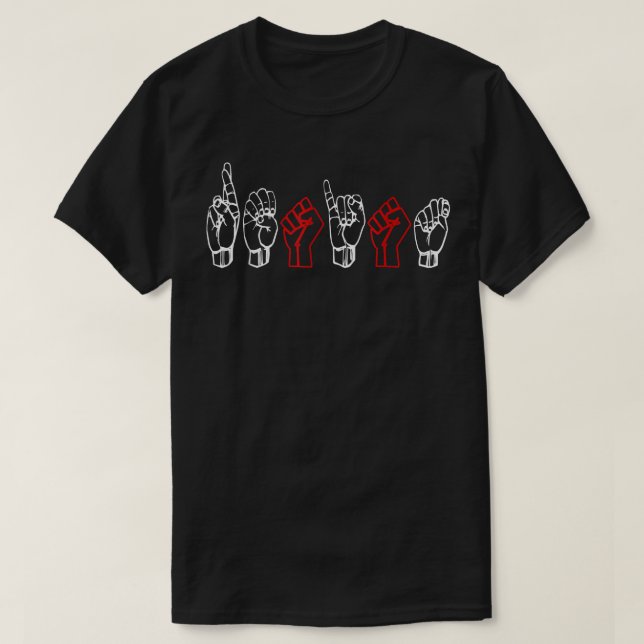 T-shirt ASL American Sign Language RESIST T grand cadeau  (Design devant)
