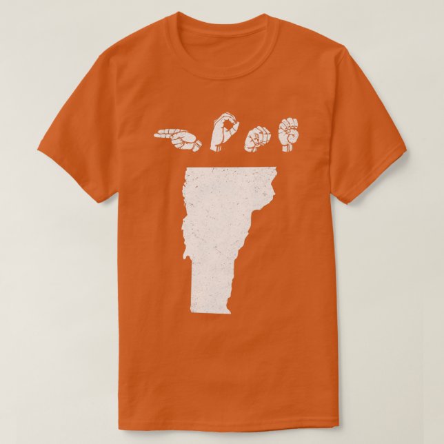 T-shirt ASL American Sign Language Vermont Home T (Design devant)