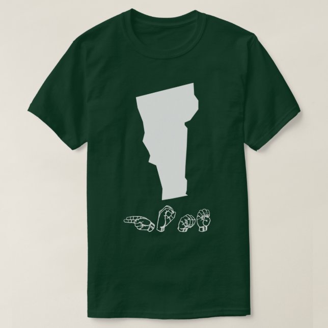 T-shirt ASL American Sign Language Vermont T (Design devant)