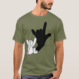 T-shirt ASL Bunny Réflexion I Love You Main Sign Pâques