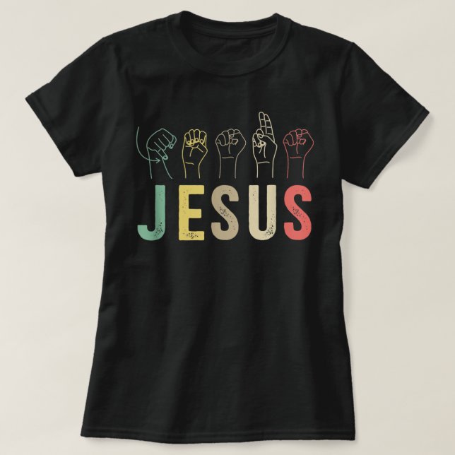T-shirt ASL Christian American Sign Language Religious Dea (Design devant)