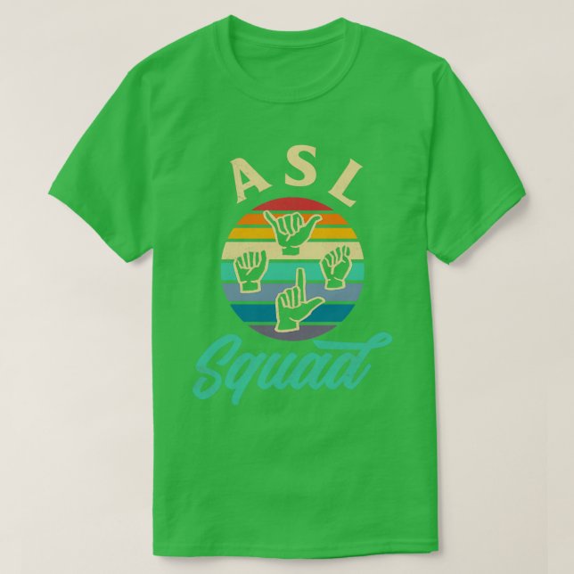 T-shirt ASL Enseignant Alphabet Langue Chanter Américaine  (Design devant)