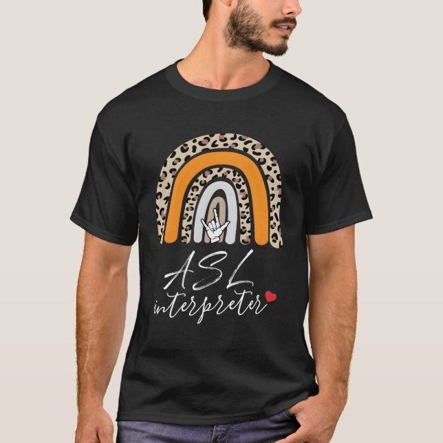 T-shirt Asl Interprète Amour Enseignant Langue des Signes (Devant)