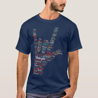 T-shirt ASL Je vous aime dans différentes langues design A
