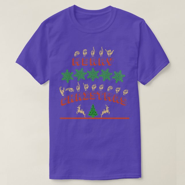 T-shirt ASL Joyeux Noël American Sign Language GIft (Design devant)