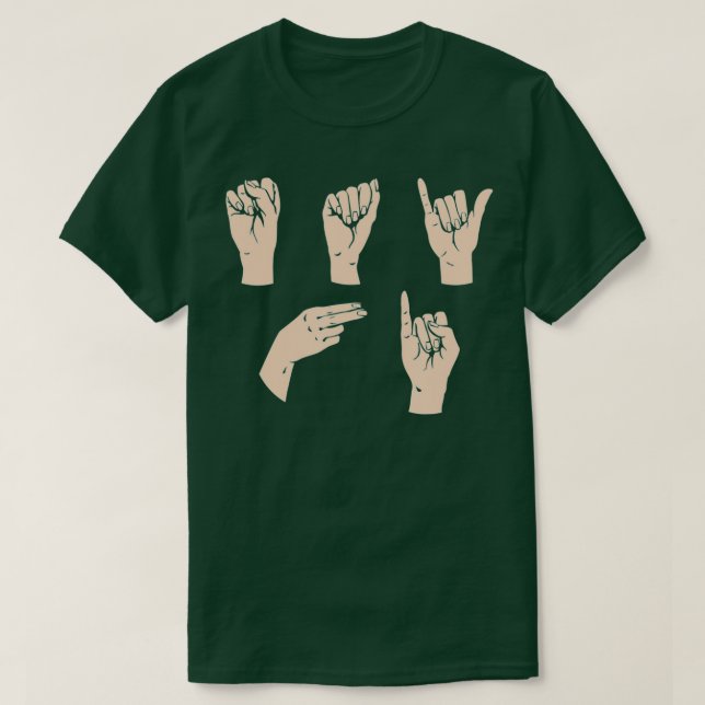 T-shirt ASL Learning Say Hi Funny Hand Sign language Inter (Design devant)