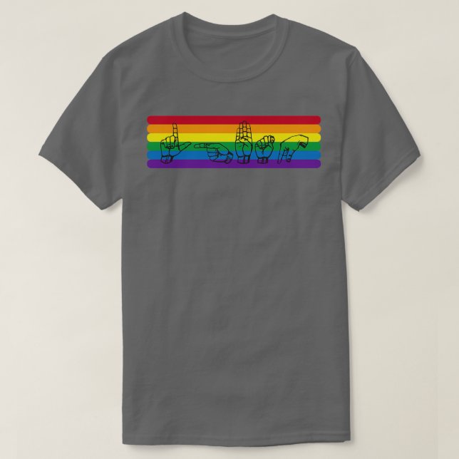 T-shirt ASL LGBTQ Rainbow (Design devant)