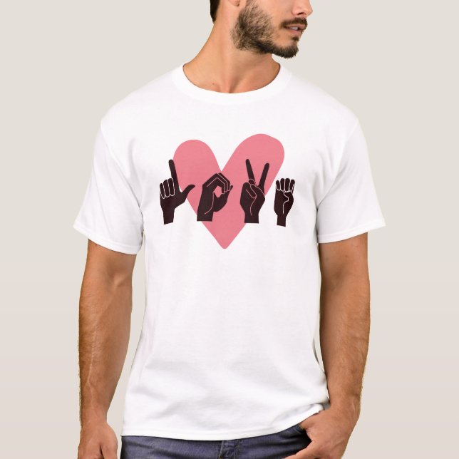 T-shirt ASL Love IV - Saint Valentin (Devant)