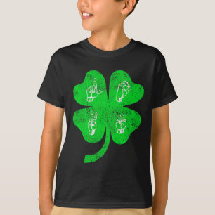 T-shirt ASL Love Sign Language St Patrick's Day Deaf Aware