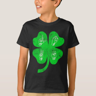 T-shirt ASL Love Sign Language St Patrick's Day Deaf Aware