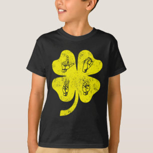 T-shirt ASL Love Sign Language St Patrick's Day Deaf Aware