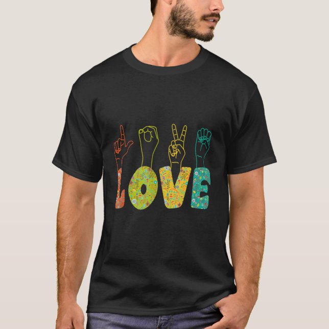 T-shirt ASL Sign Language I Loves You American Sign Langua (Devant)