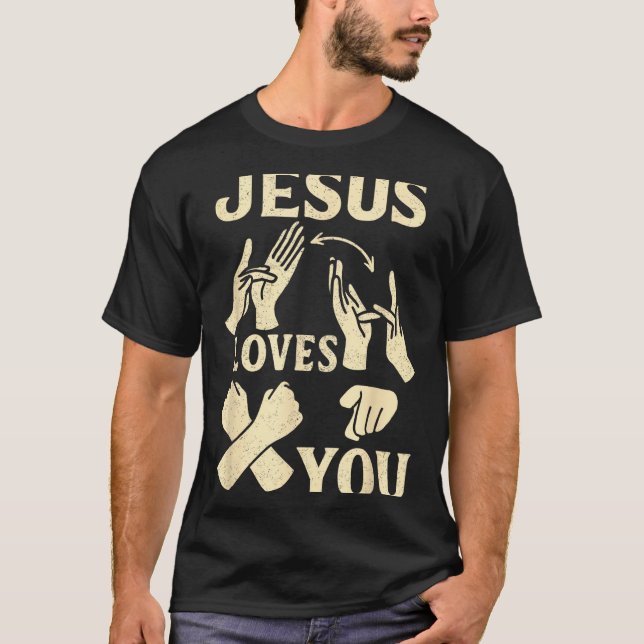 T-shirt Asl Teacher American Sign Language Christian Jesus (Devant)