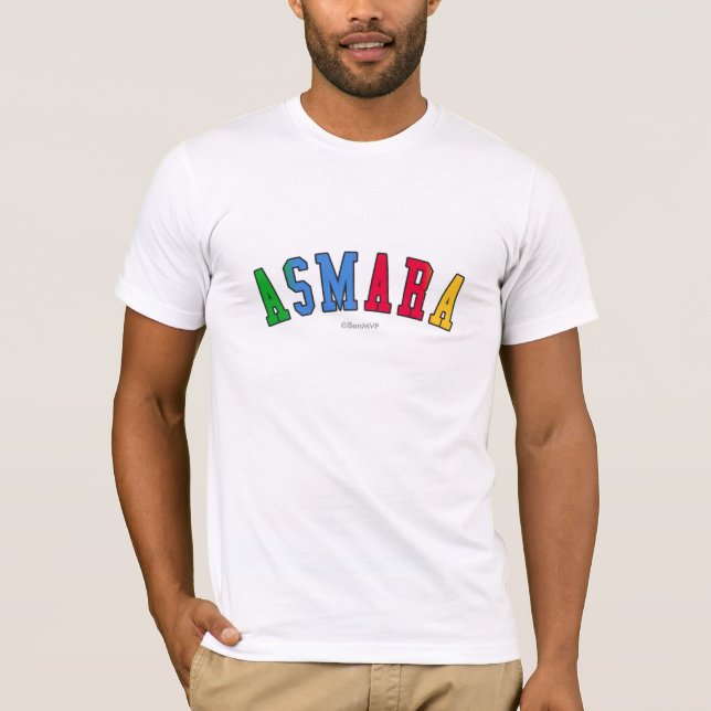 T-shirt Asmara dans des couleurs de drapeau national de (Devant)