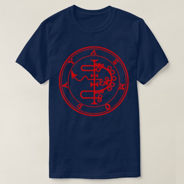 T-shirt Asmodeus Ars Goetia Sigil Rouge (Design devant)