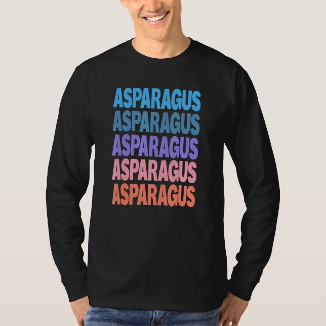 T-shirt Asparagus Texte Répété Moderne (Devant)