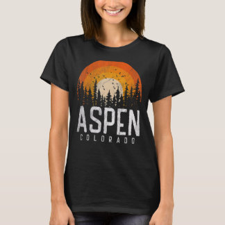 T-shirt Aspen Colorado CO Retro Style Vintage les années 7