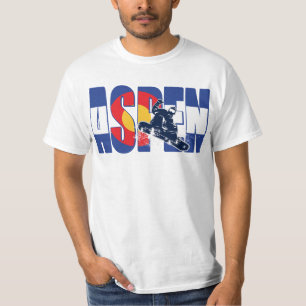 T-shirt Aspen Colorado et Snowboarder