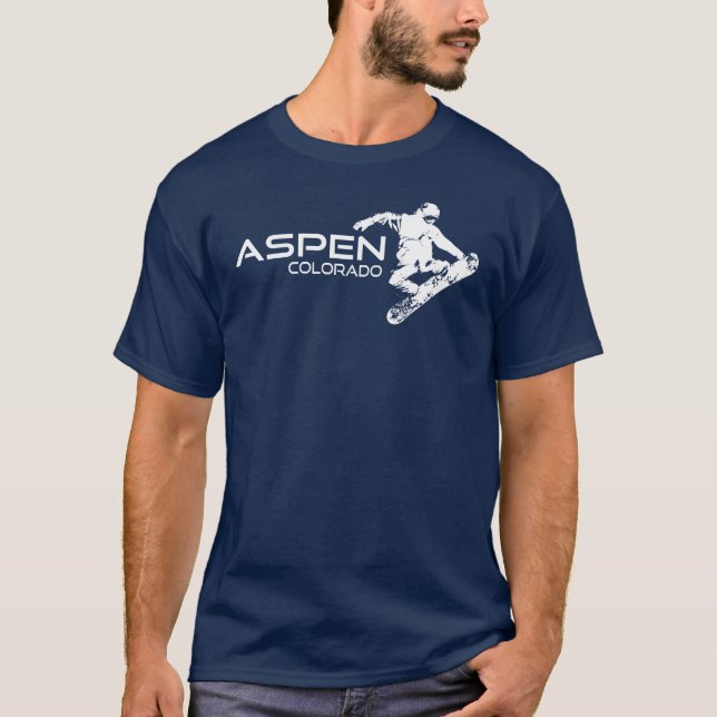 T-shirt Aspen Colorado Snowboardeur (Devant)