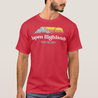 T-shirt Aspen Highlands, COLORADO, Ski Snowboard Randonnée