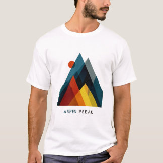 T-shirt Aspen Peak – Mid-Century Geometric Mountain Poster