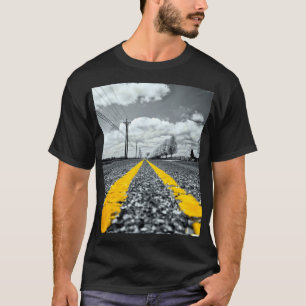 T-shirt Asphalt Jaune Road Photographie créative