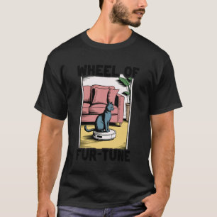T-shirt Aspirateur Robot Roue de Fur-Tune Chat Drôle