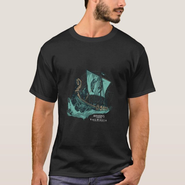 T-shirt Assassin'S Creed Valhalla Long Boat (Devant)