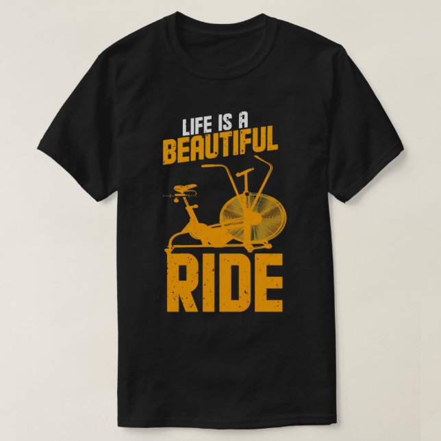 T-shirt Assault Bike Workouts Citations La vie est une bel (Design devant)