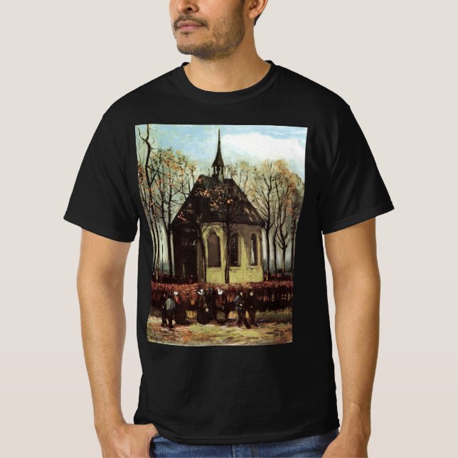 T-shirt Assemblée à l'église, Nuenen par Vincent van Gogh (Devant)