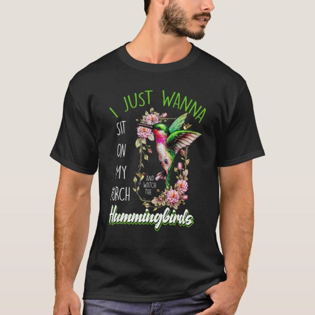 T-shirt Asseyez-Vous Sur Ma Porche Et Regardez Les Fleurs  (Devant)