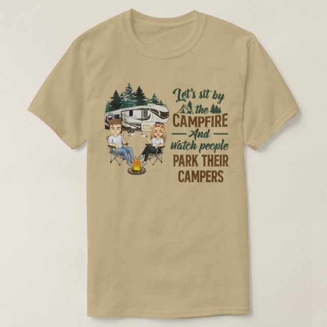 T-shirt Asseyons-Nous Au Bord Du Feu De Campagne Et Regard (Design devant)