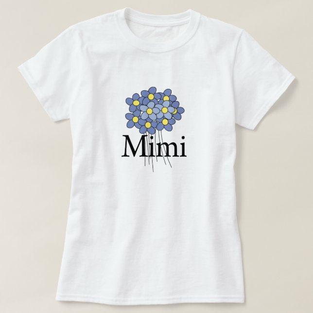 T-shirt assez bleu de la fleur Mimi (Design devant)