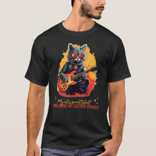 T-shirt Assez cool Guitar Cat aime les cordes de guitare e