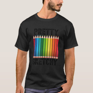 T-shirt Assez Douteux Amusant Crayons de Couleur Artiste