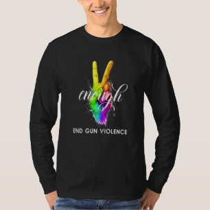 T-shirt Assez End Gun Violence Porter Orange Main Paix Cha