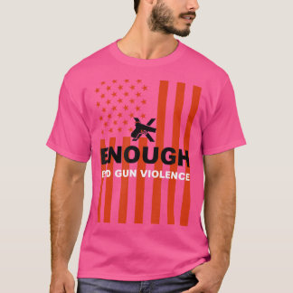 T-shirt Assez Fin De La Violence Arme À Feu Porter Orange 