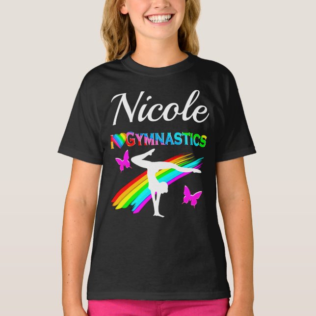 T-SHIRT ASSEZ PURPLE GYMNASTIQUE CONCEPTION DE FILLES (Devant)