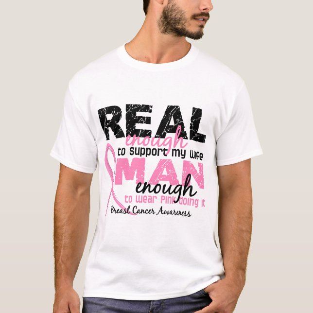 T-shirt Assez vrai homme assez de cancer du sein de (Devant)