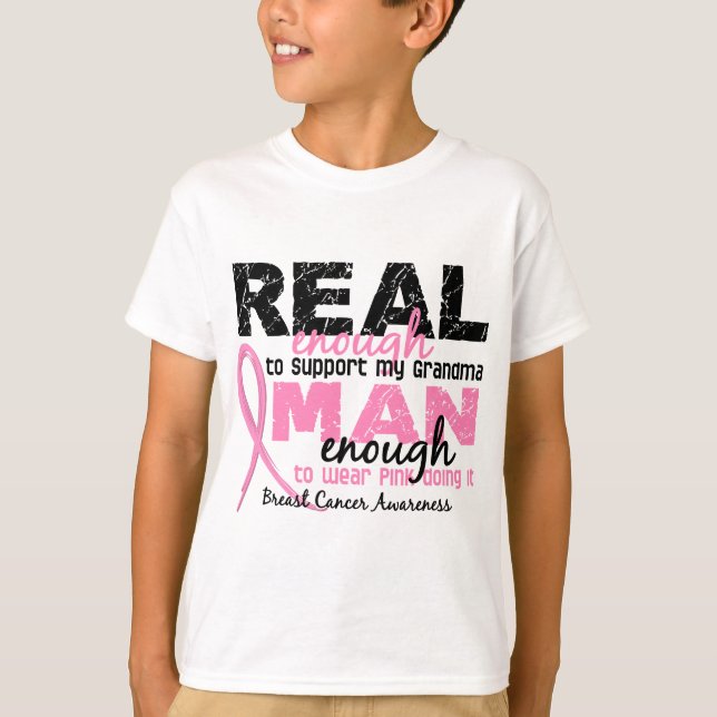 T-shirt Assez vrai homme assez de cancer du sein de la (Devant)