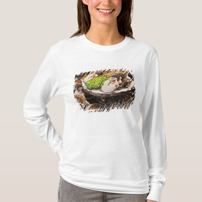 T-shirt Assiette de biscuits de Noël frais (Devant)