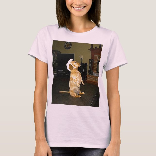T-shirt Assis jolie ou regarder la TV Dachshund (Devant)