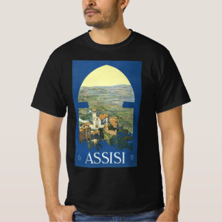 T-shirt Assisi Italie Art de Voyage Rétro Basilique France